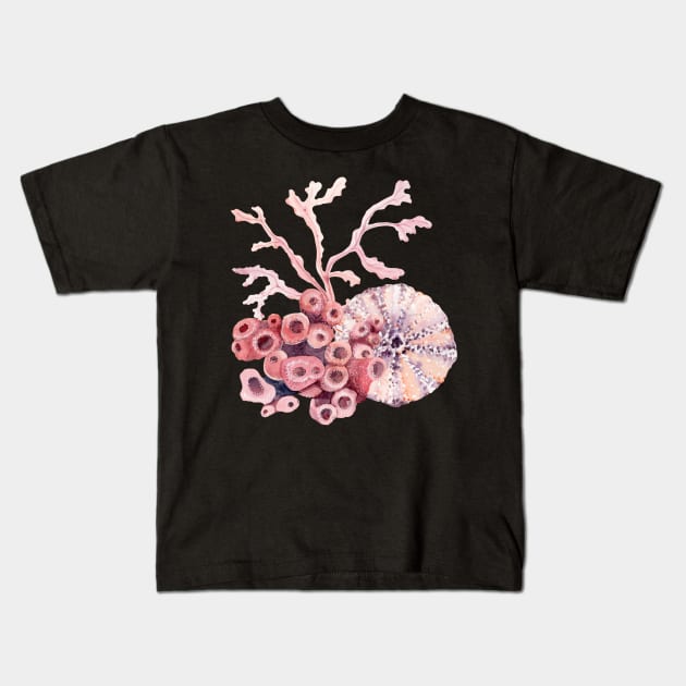 Marine life artwork Kids T-Shirt by Cleopsys